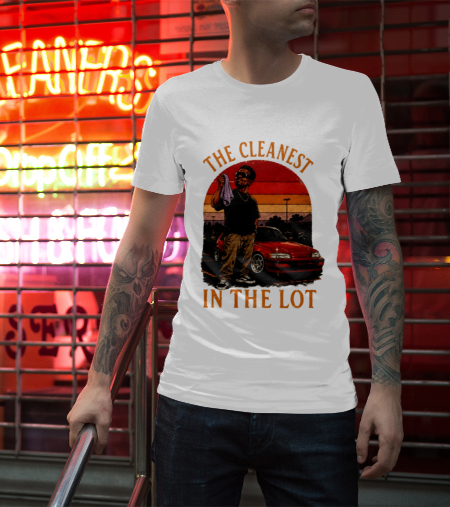 The Cleanest In The Lot Retro Car Enthusiast Sunset Scene T-Shirt