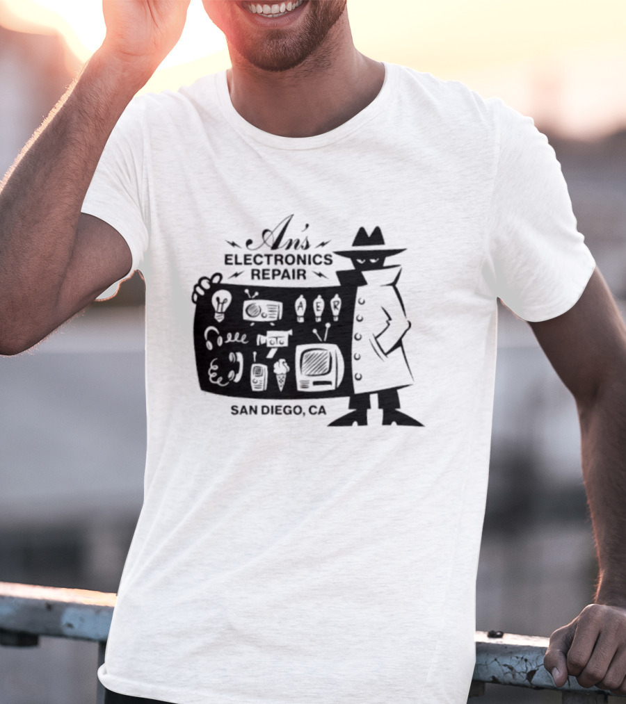 An's Electronics Repair Spy Trench Coat San Diego CA T-Shirt