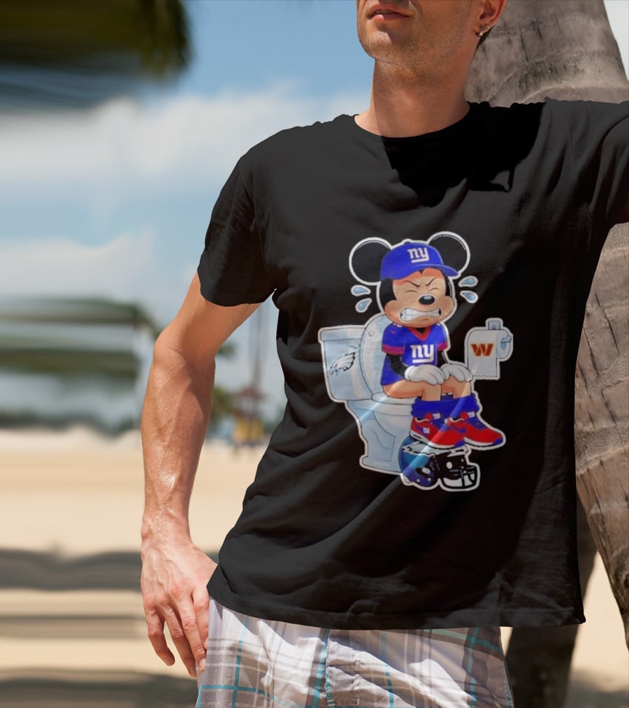 Mickey New York Giants Toilet Eagles Commanders Football Helmet T-Shirt