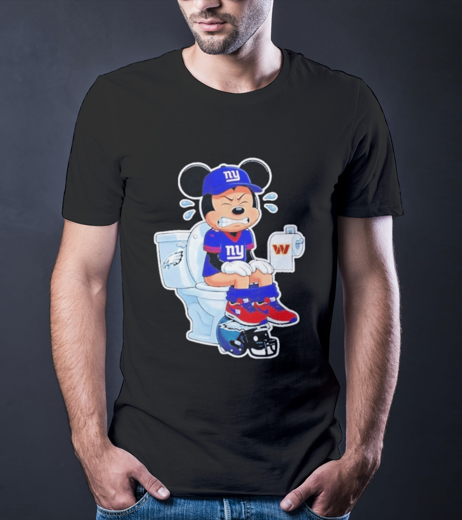 Mickey New York Giants Toilet Eagles Commanders Football Helmet T-Shirt