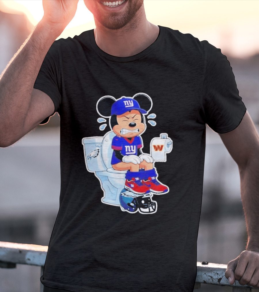 Mickey New York Giants Toilet Eagles Commanders Football Helmet T-Shirt