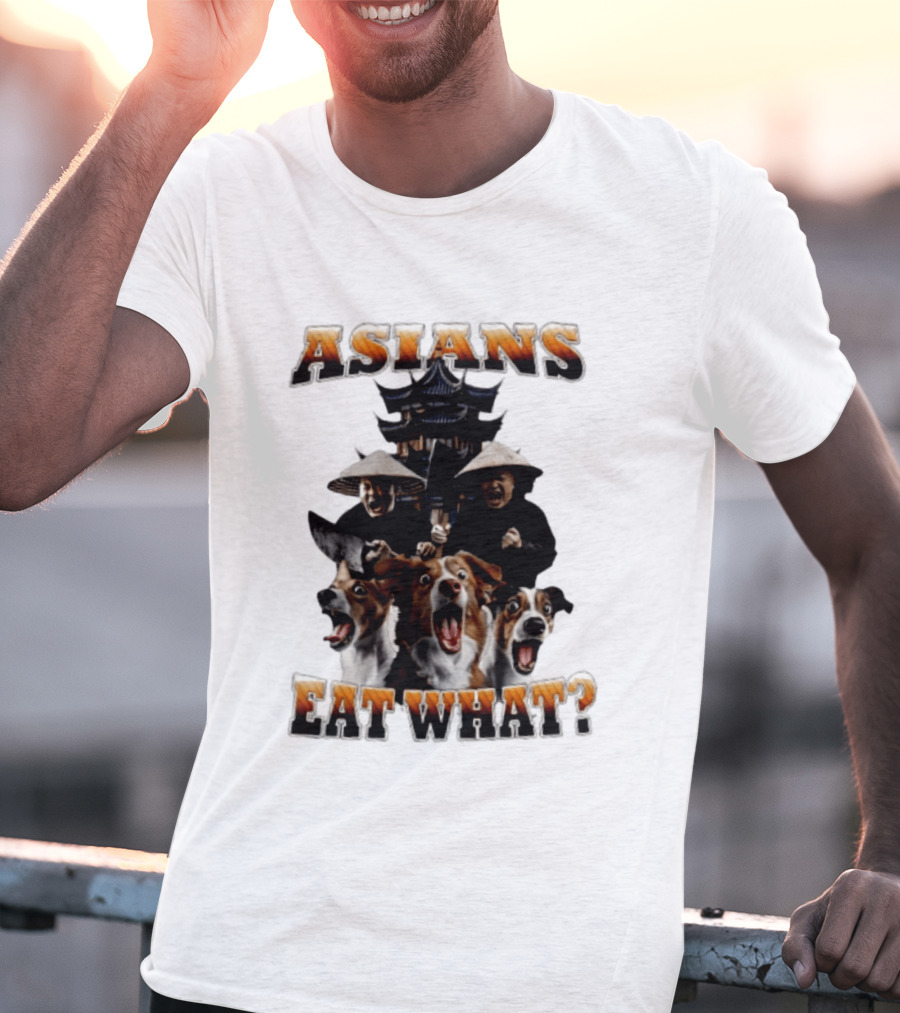 Asians Eat What Pagoda And Dogs Offensive Meme T-Shirt