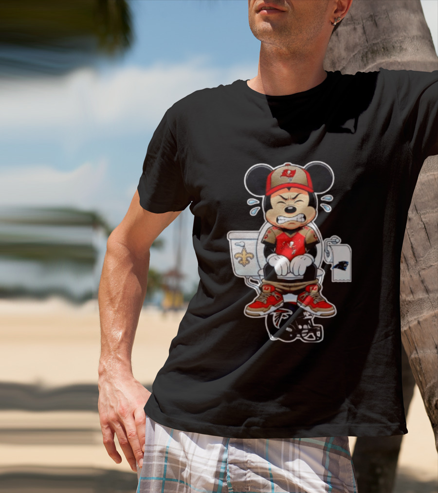 Mickey Toilet Tampa Bay Buccaneers Falcons Saints Panthers Football T-Shirt