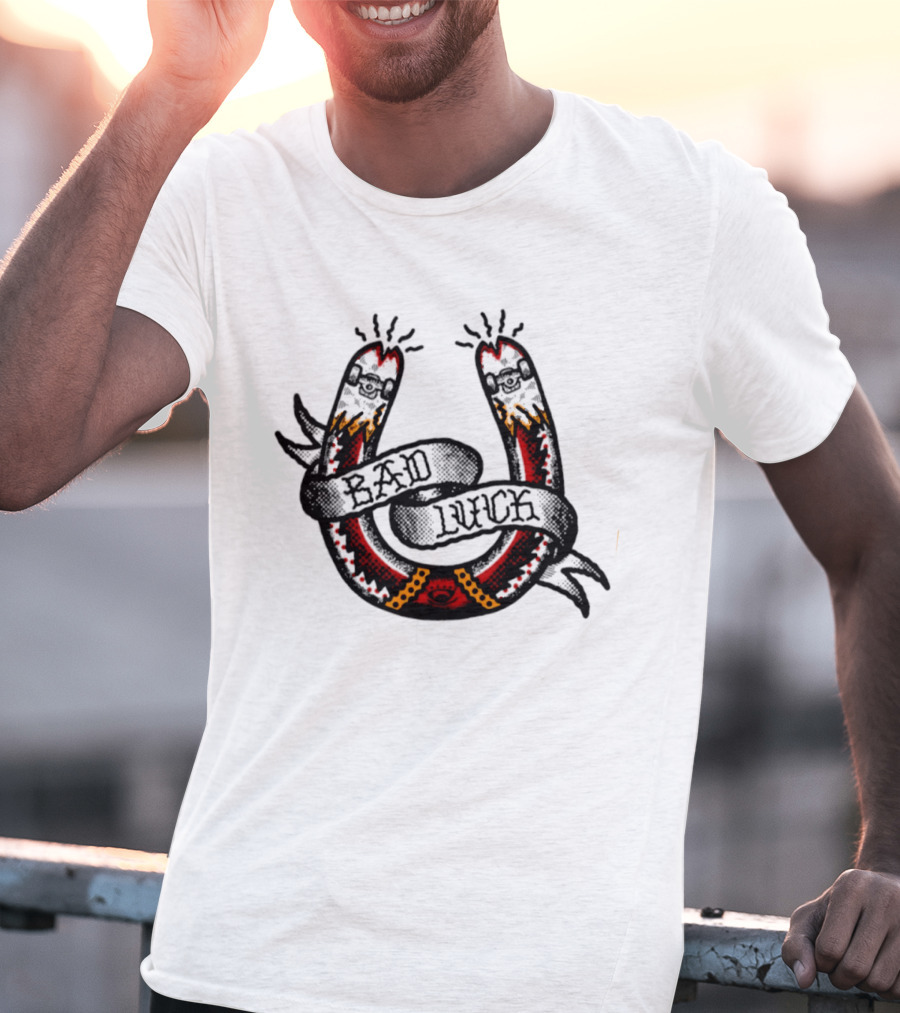 Bad Luck Horseshoe Skateboarding T-Shirt