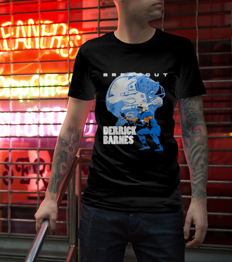 Derrick Barnes Detroit Lions Breakout Helmet T-Shirt