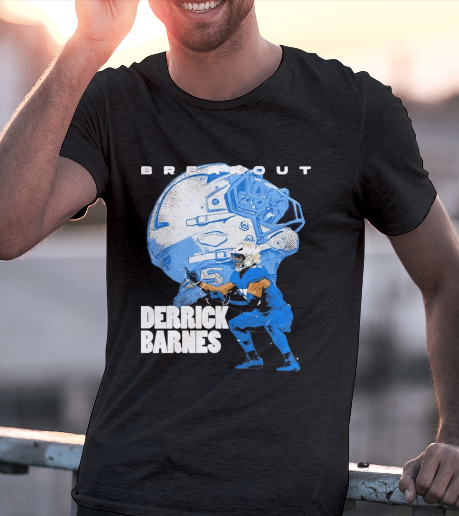 Derrick Barnes Detroit Lions Breakout Helmet T-Shirt