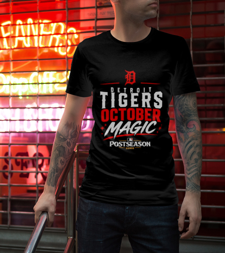 Detroit Tigers October Magic 2026 MLB Postseason Classic Team Spirit T-Shirt