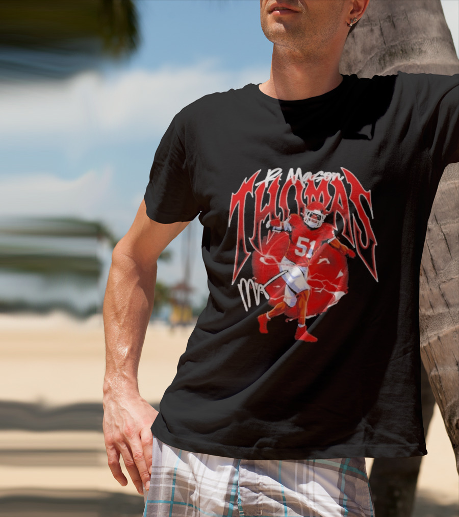R Mason Thomas Kansas City Chiefs 51 Football Player T-Shirt
