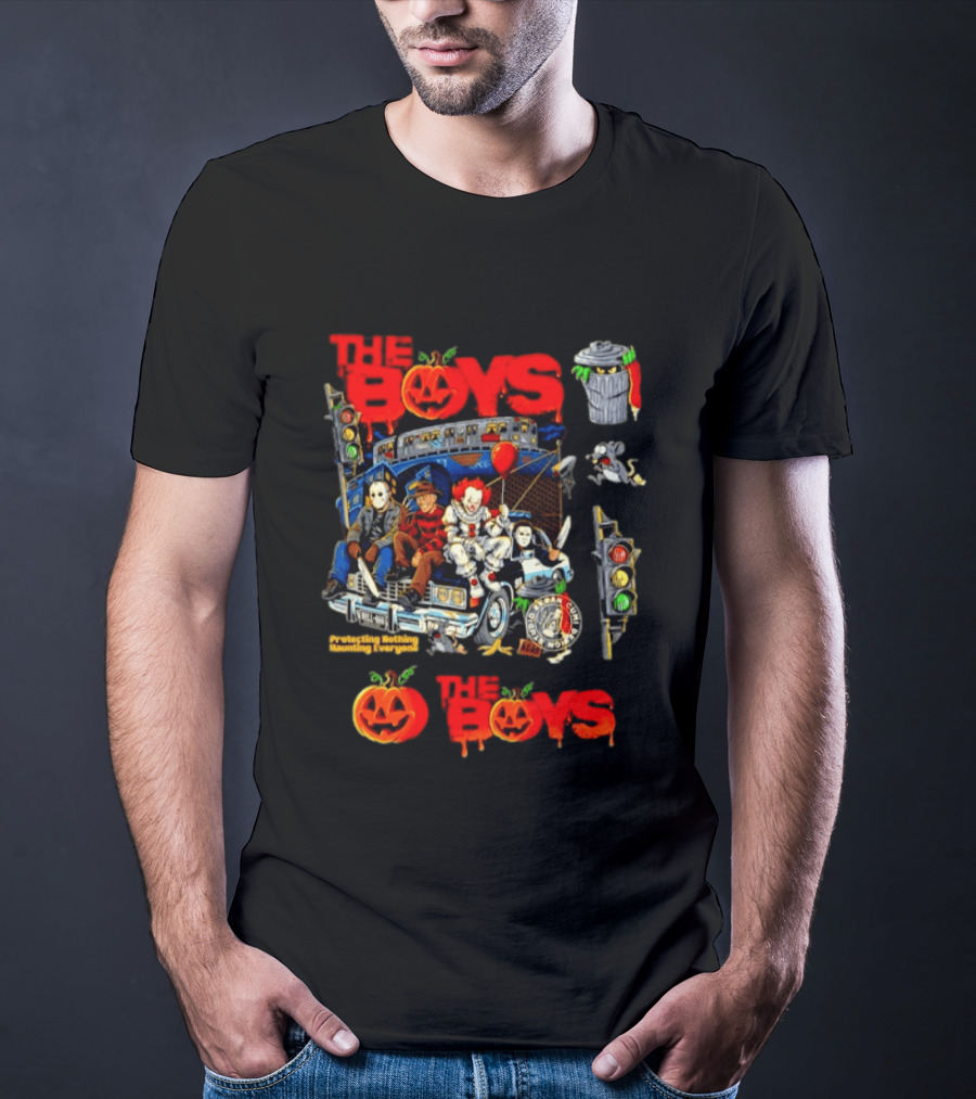 The Boys Protecting Nothing Haunting Everyone Horror Movie Icons Halloween Pumpkin T-Shirt