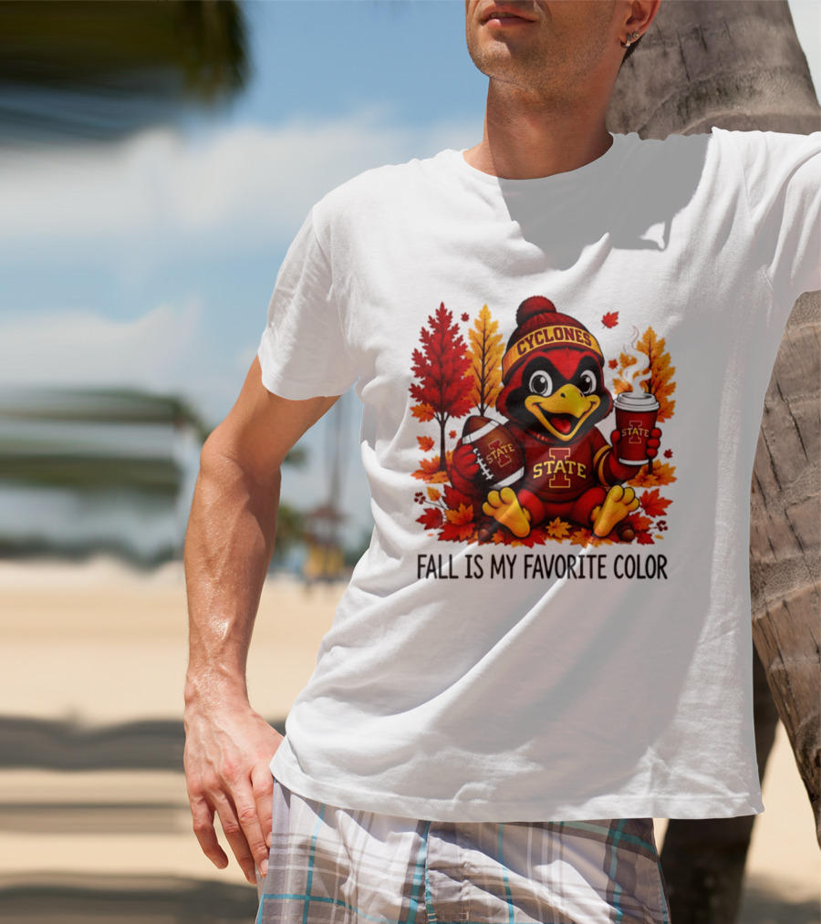 Iowa State Cyclones Fall Is My Favorite Color Football Leaves T-Shirt