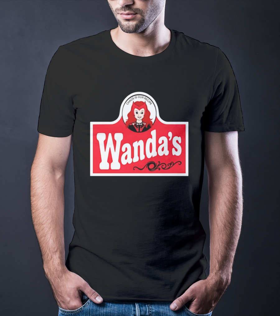 Wanda's Chaos Is Our Recipe Text With Character Graphic And Red T-Shirt