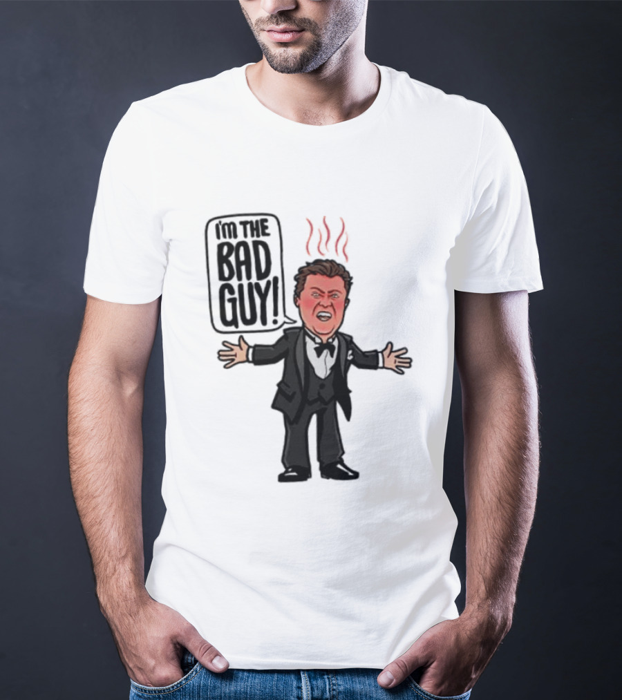 Say Hello To The Bad Guy Cartoon Flames Expression T-Shirt