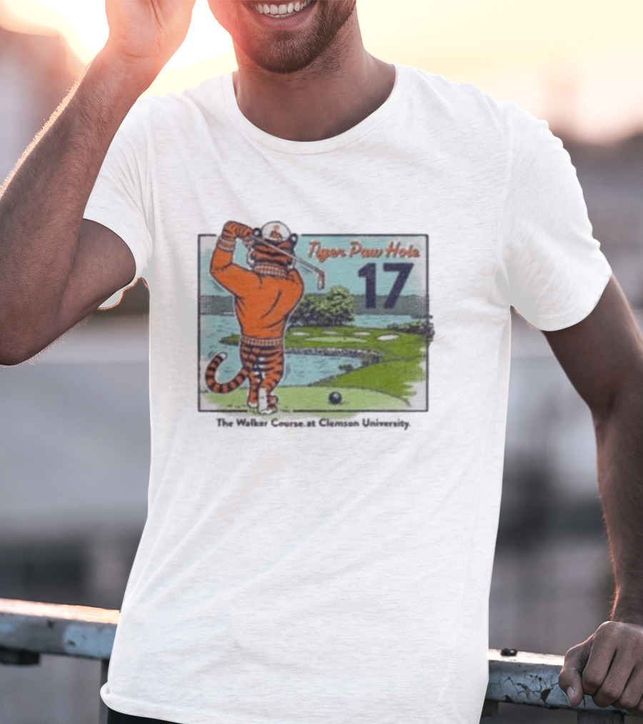Tiger Paw Hole 17 The Walker Course Clemson University T-Shirt