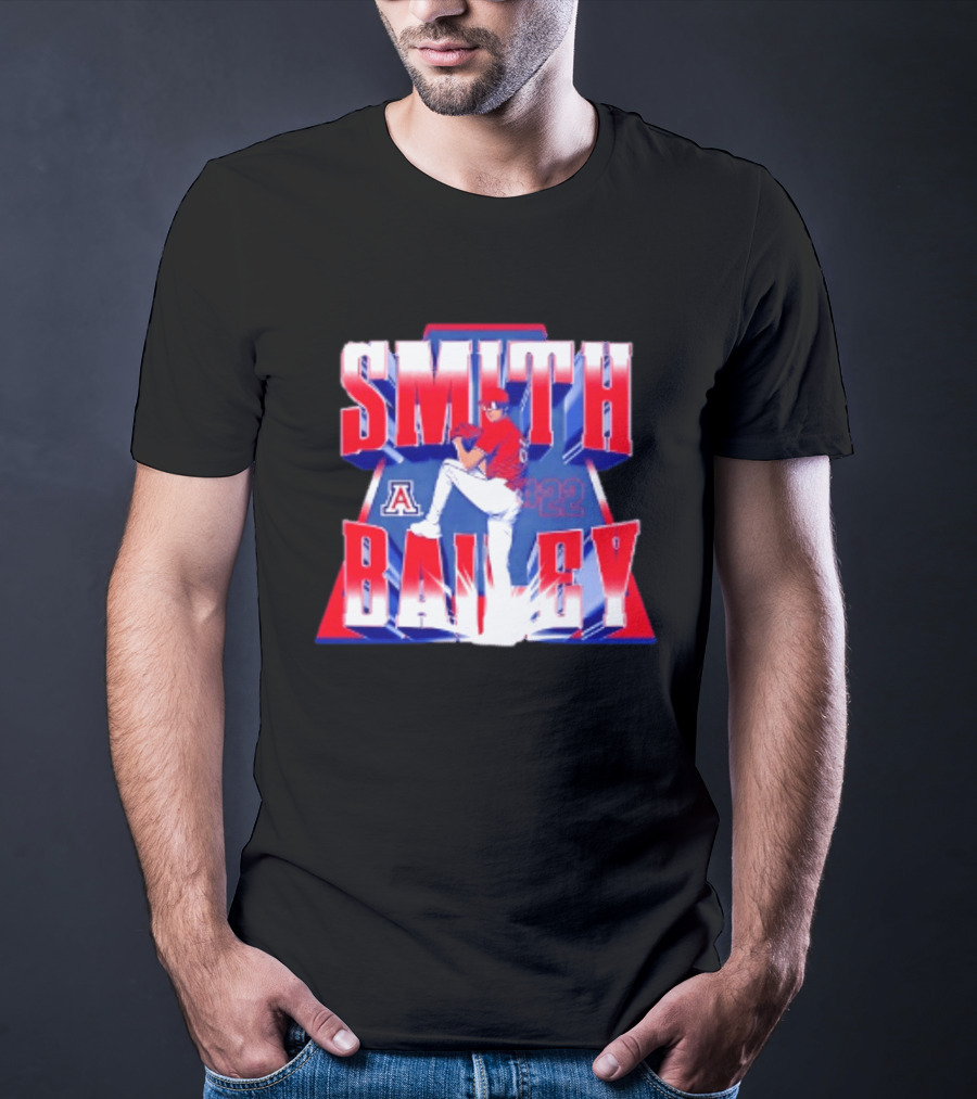 Smith Bailey 22 Arizona Wildcats NCAA Baseball Player T-Shirt
