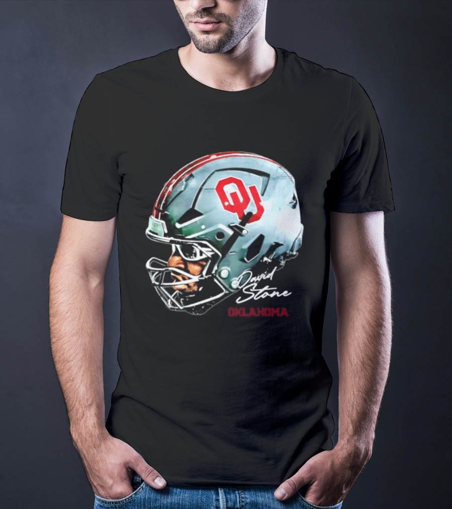 David Stone Oklahoma Sooners NCAA Football OU Helmet T-Shirt