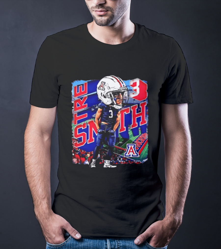 Tre Smith 3 Arizona Wildcats NCAA Football Caricature T-Shirt
