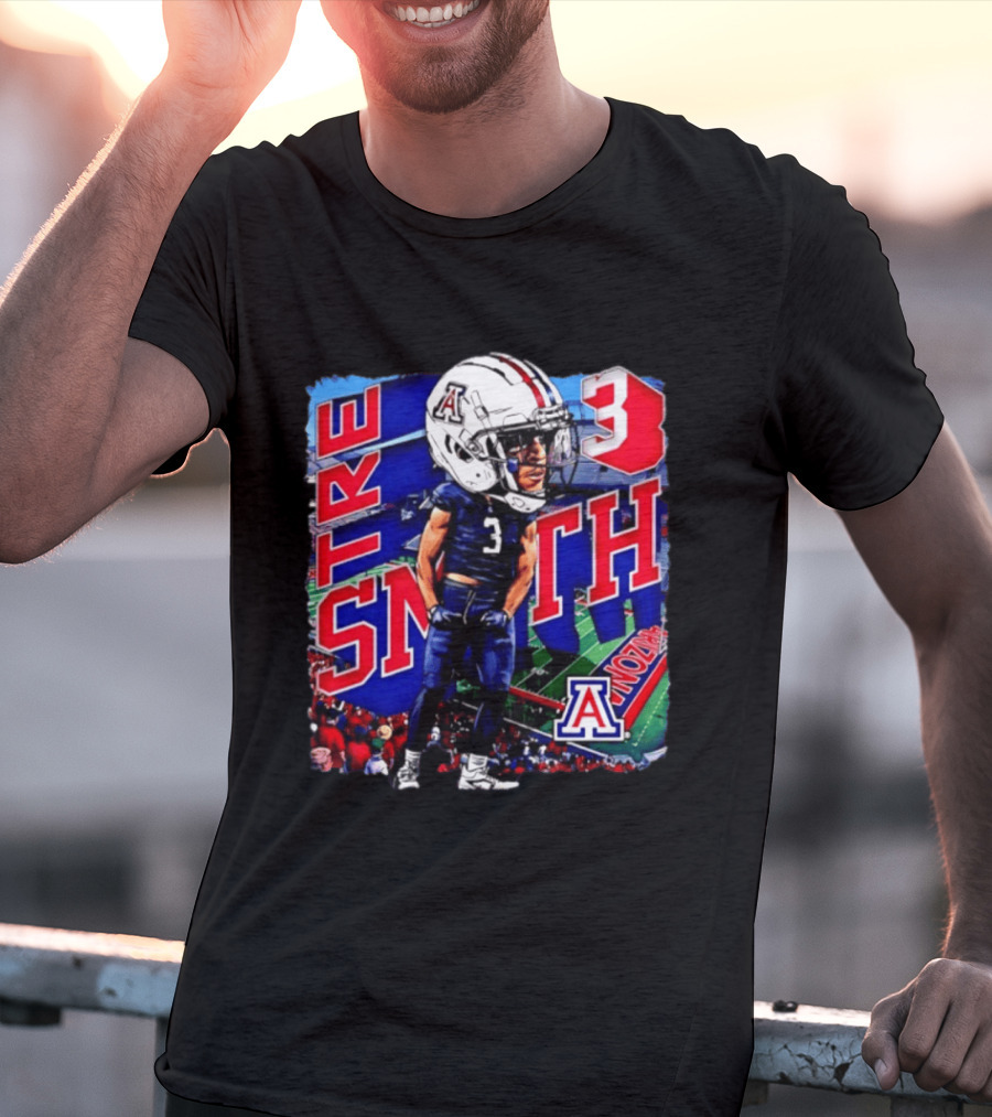 Tre Smith 3 Arizona Wildcats NCAA Football Caricature T-Shirt