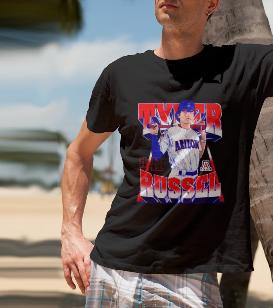 Tyler Russell #41 Arizona Wildcats NCAA Baseball Player T-Shirt