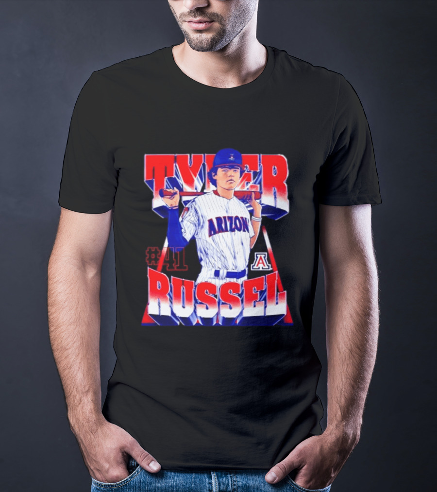 Tyler Russell #41 Arizona Wildcats NCAA Baseball Player T-Shirt