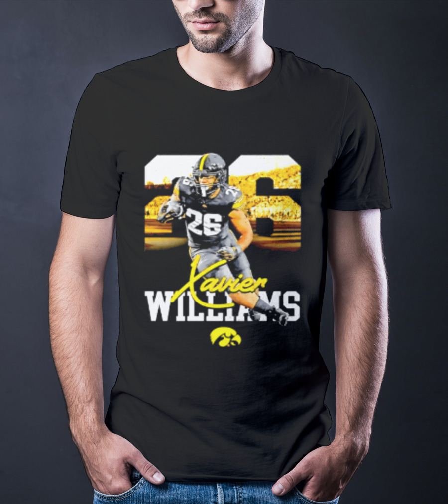 Iowa Hawkeyes Xavier Williams 26 NCAA Football Player Number T-Shirt