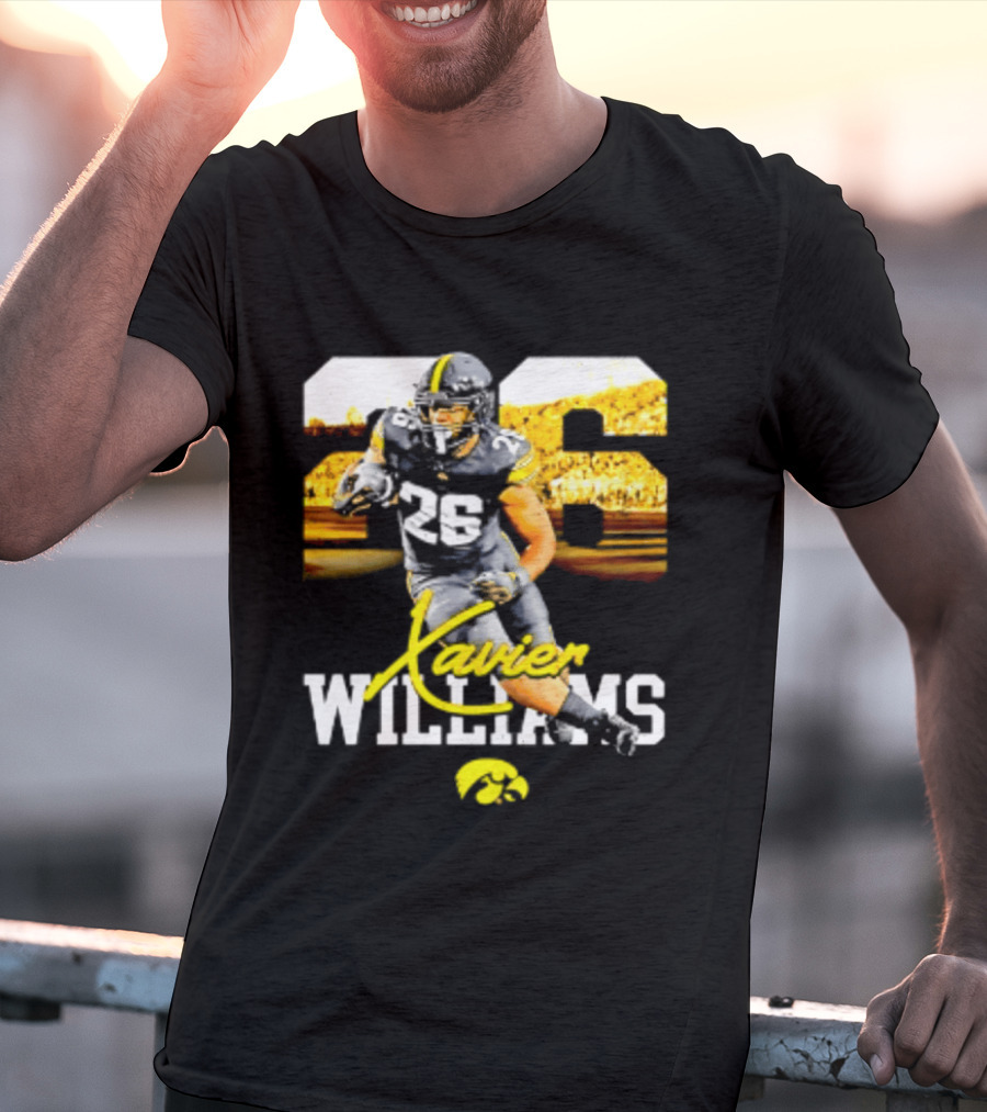 Iowa Hawkeyes Xavier Williams 26 NCAA Football Player Number T-Shirt