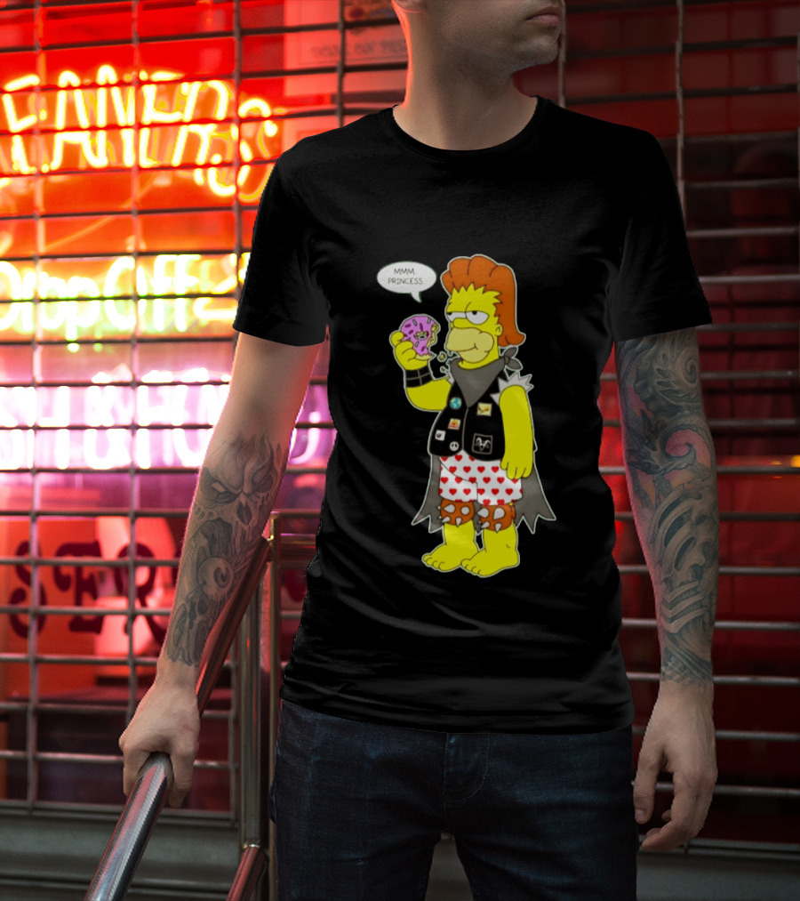 The Simpsons Homer Mmm Princess Punk Donut Eating T-Shirt