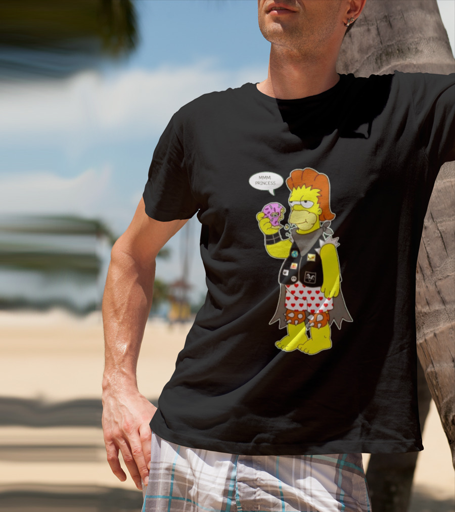 The Simpsons Homer Mmm Princess Punk Donut Eating T-Shirt