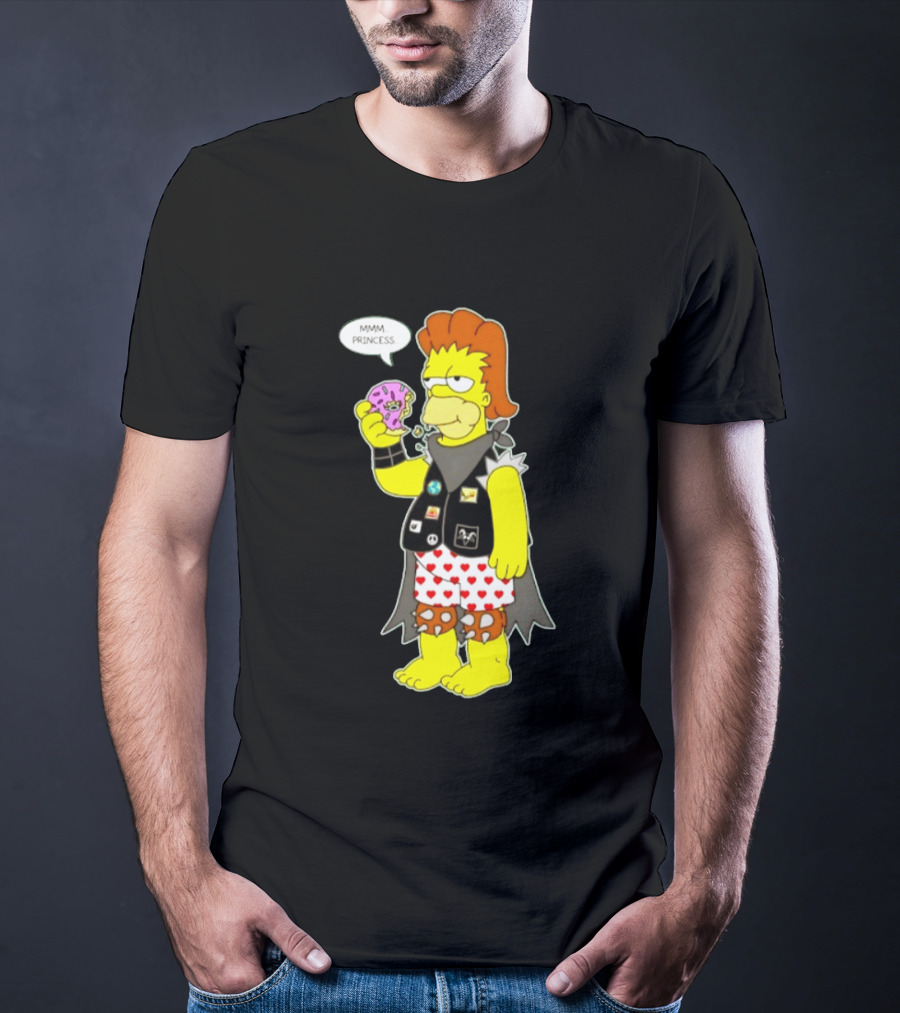 The Simpsons Homer Mmm Princess Punk Donut Eating T-Shirt