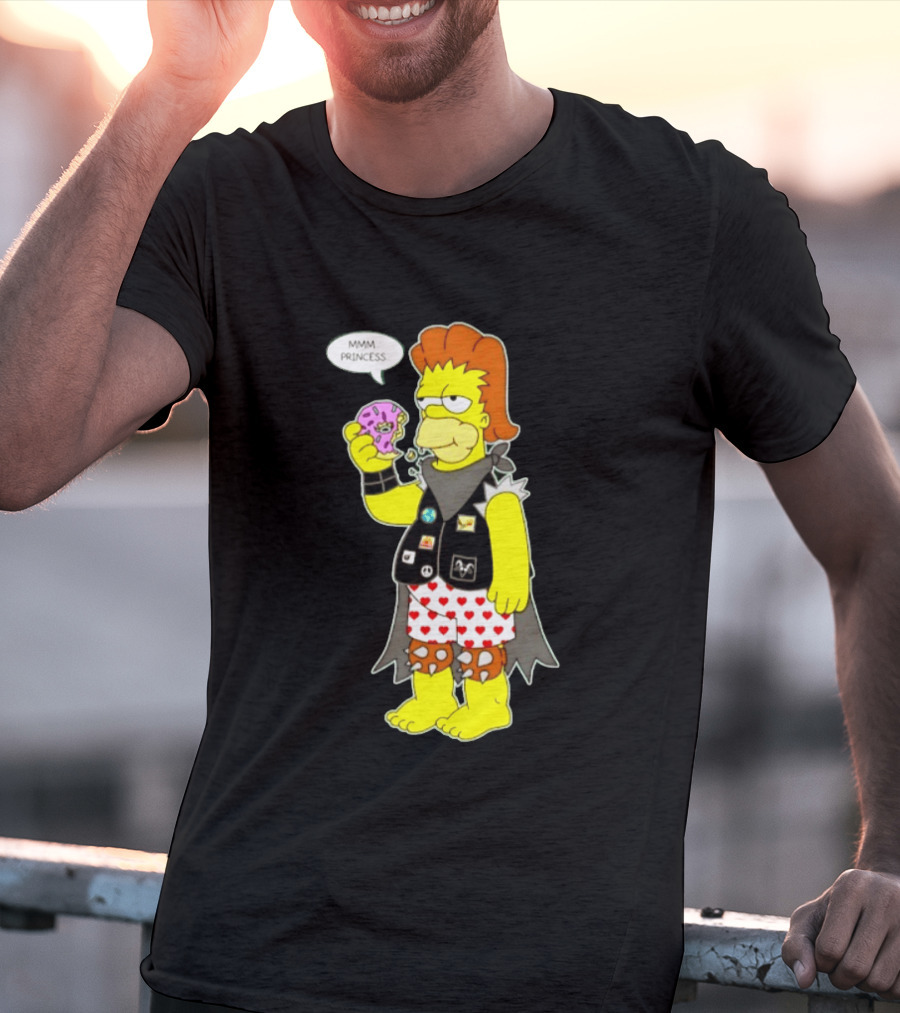 The Simpsons Homer Mmm Princess Punk Donut Eating T-Shirt