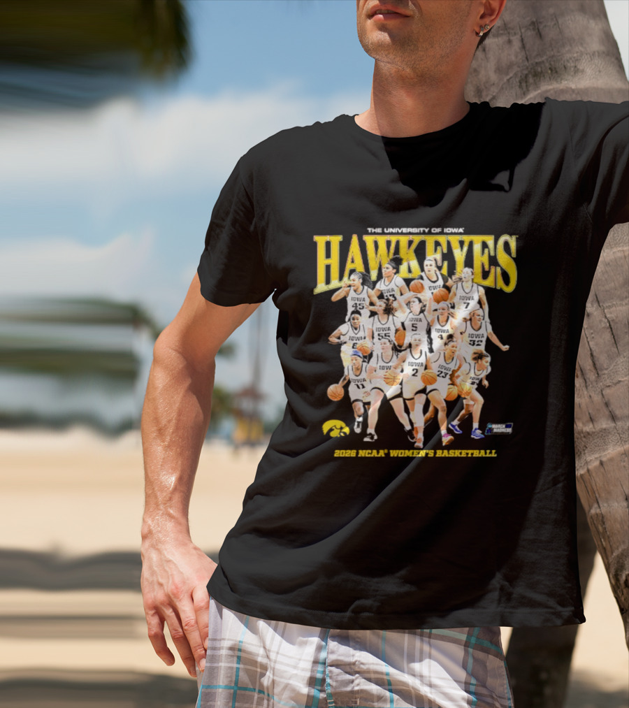 The University Of Iowa Hawkeyes 2026 NCAA Women's Basketball Team Players T-Shirt