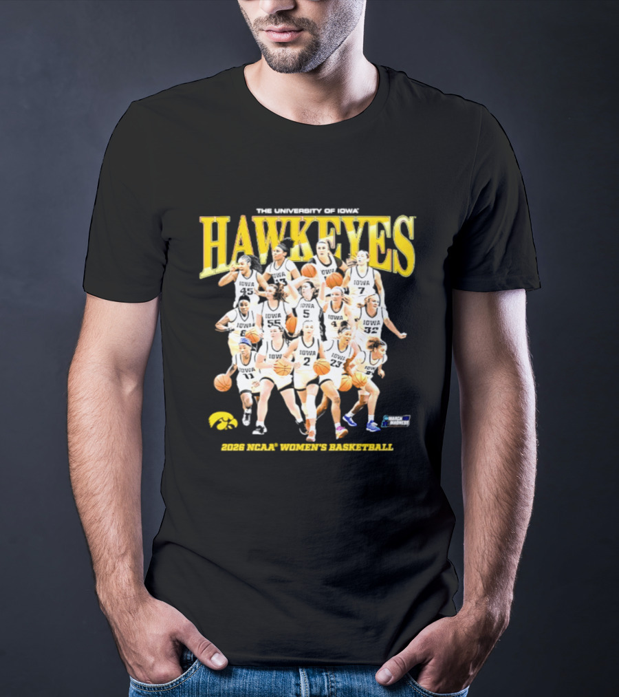 The University Of Iowa Hawkeyes 2026 NCAA Women's Basketball Team Players T-Shirt
