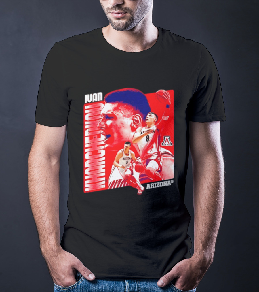 Ivan Kharchenkov 8 Arizona Wildcats NCAA Basketball Player T-Shirt