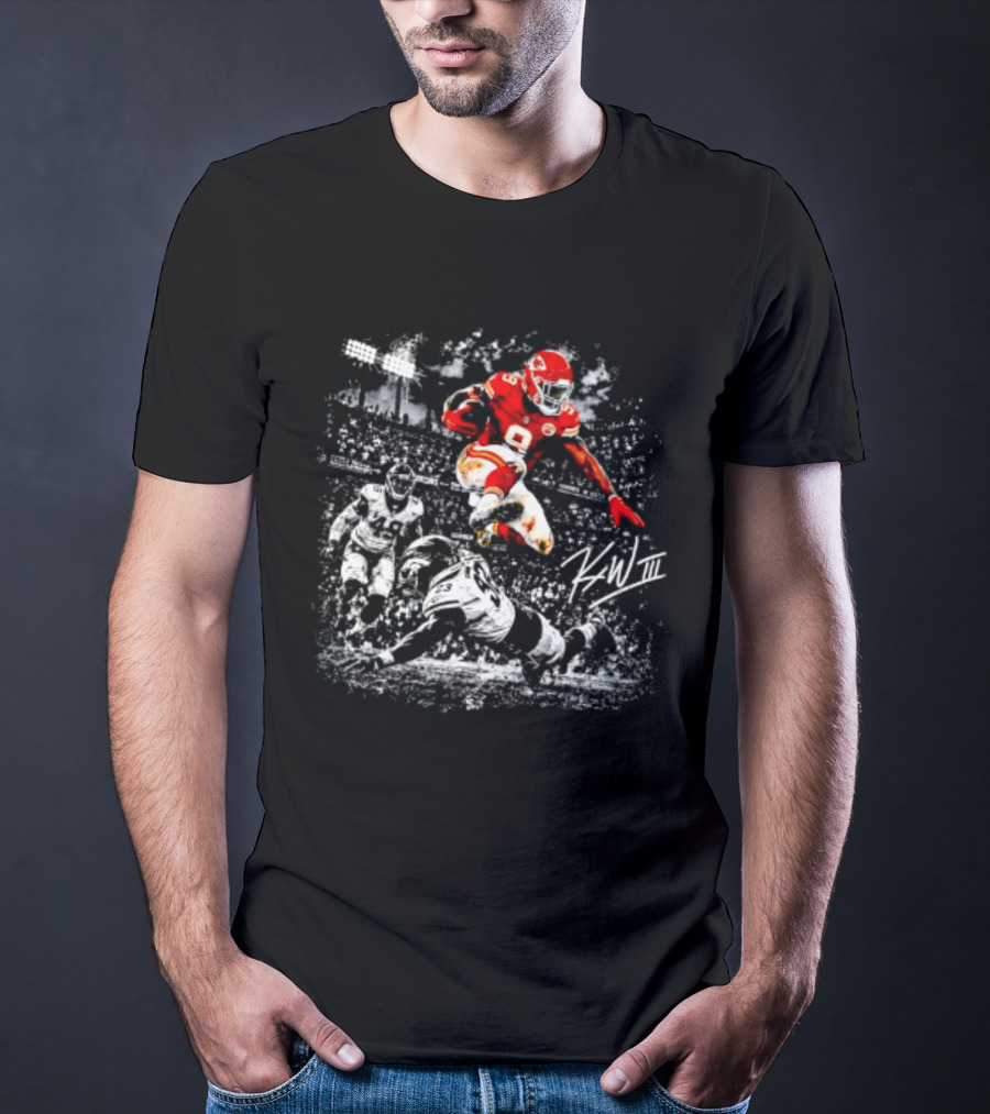 Kenneth Walker III Kansas City Chiefs Number 9 Action Motion T-Shirt