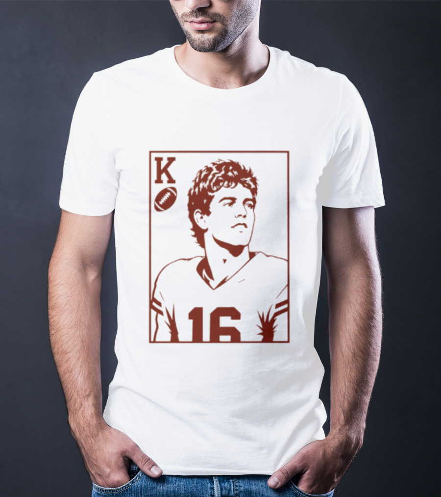 Arch Manning Texas Longhorns Quarterback King Of Hearts Playing Card 16 T-Shirt
