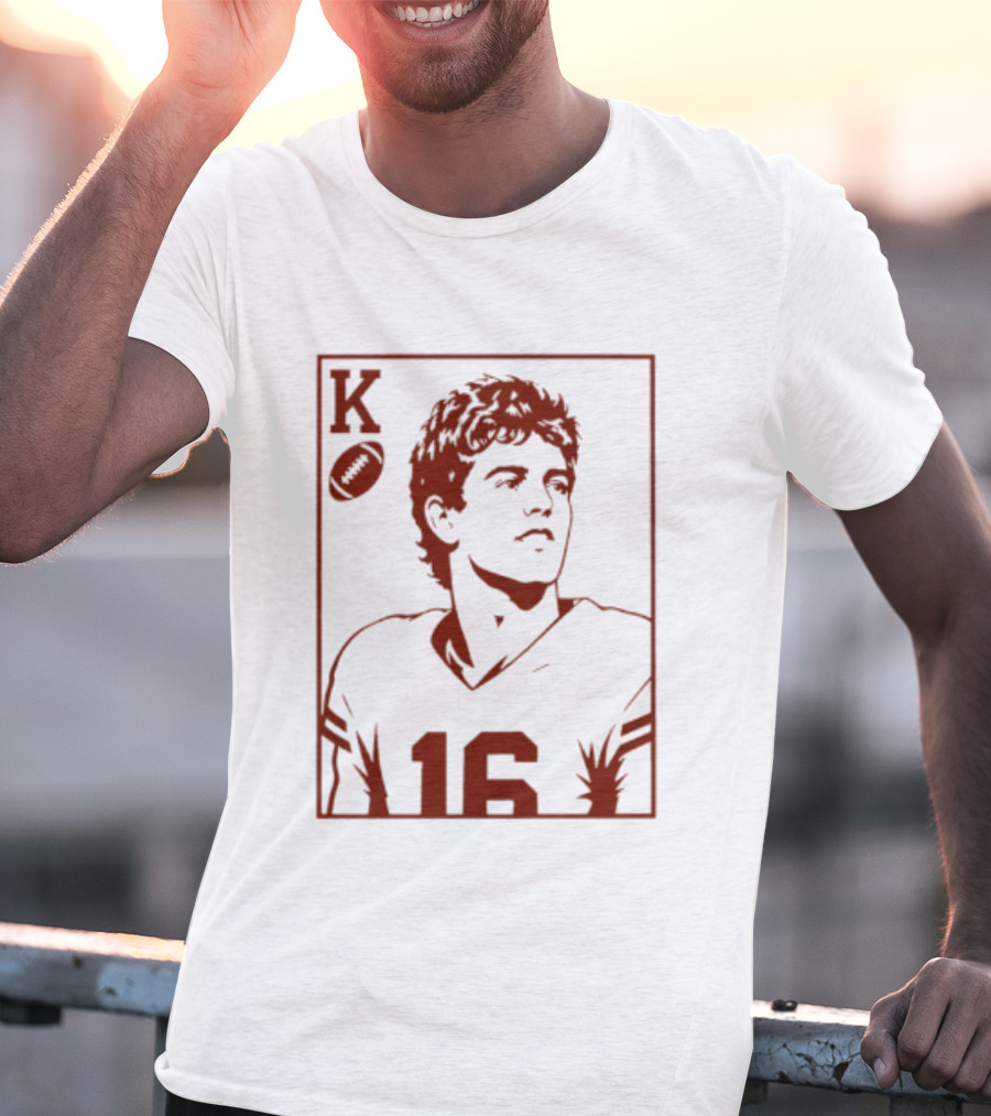 Arch Manning Texas Longhorns Quarterback King Of Hearts Playing Card 16 T-Shirt