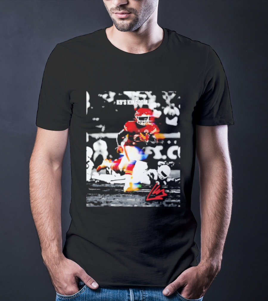Kansas City Chiefs Kenneth Walker III K9's Kingdom Football Player In Action T-Shirt