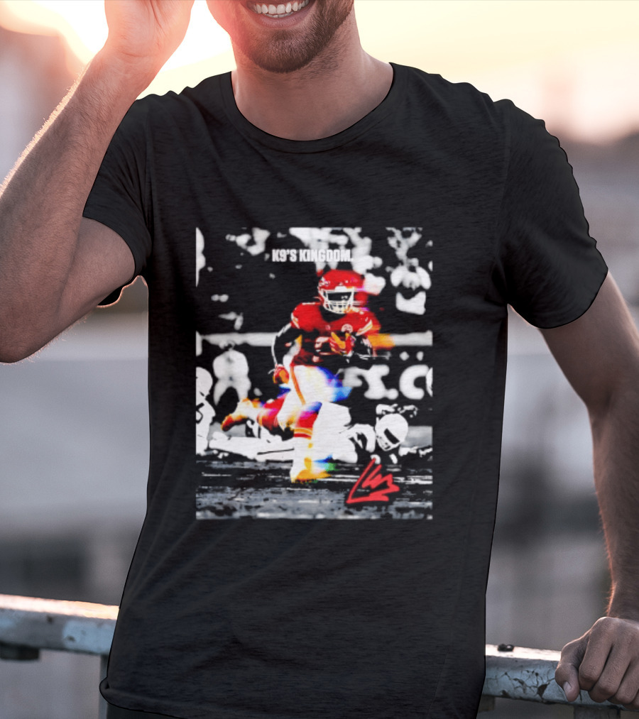 Kansas City Chiefs Kenneth Walker III K9's Kingdom Football Player In Action T-Shirt