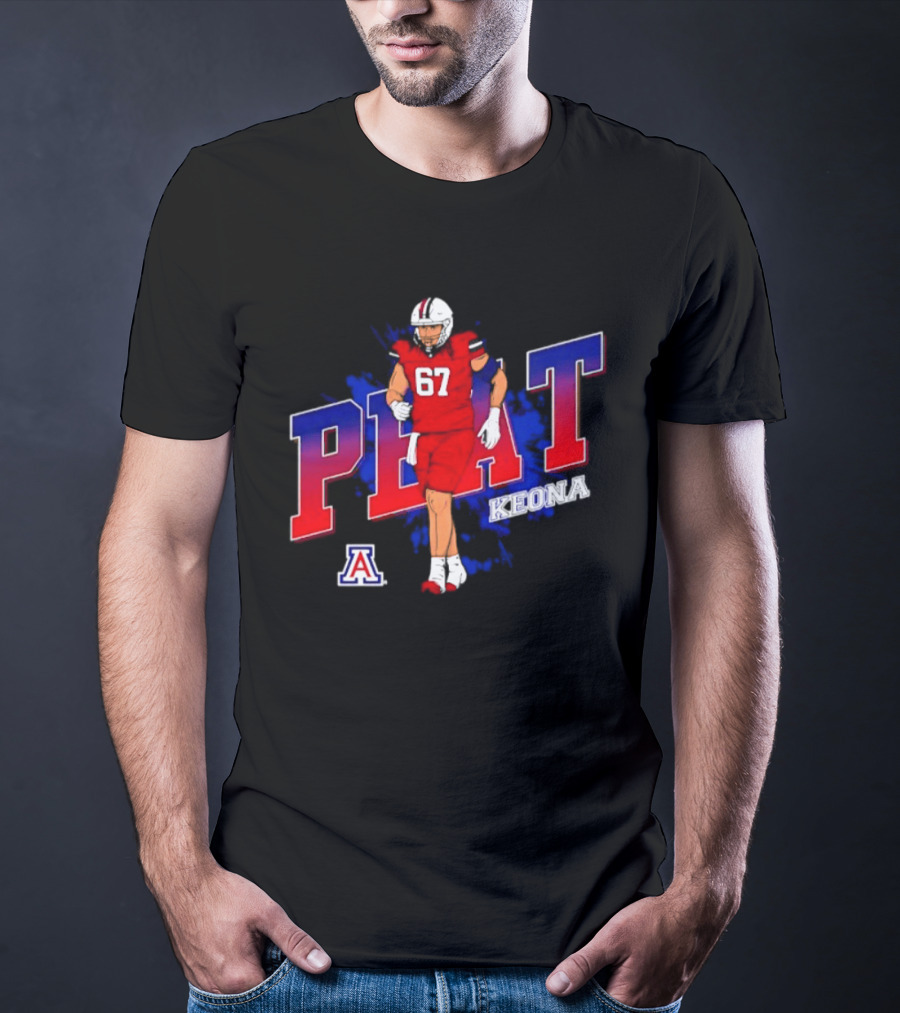 Arizona Wildcats Keona Peat 67 NCAA Football Player Caricature T-Shirt