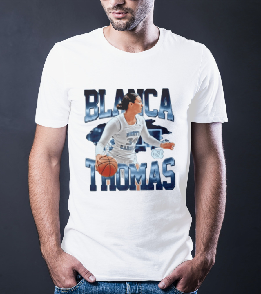 Blanca Thomas 34 North Carolina Tar Heels NCAA Women's Basketball Player T-Shirt
