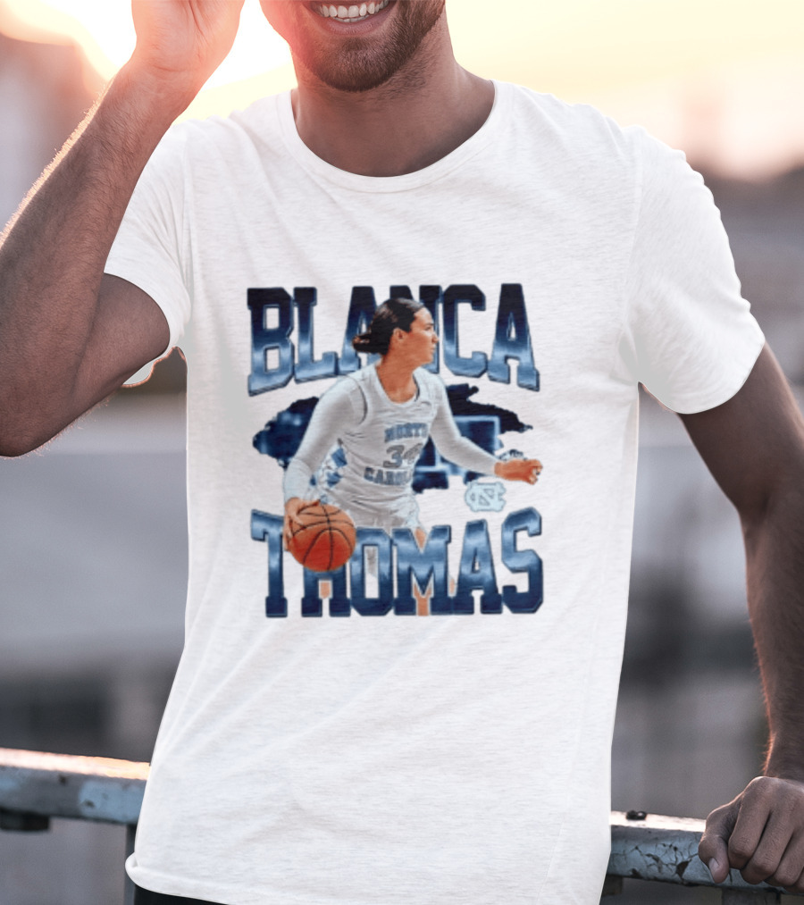 Blanca Thomas 34 North Carolina Tar Heels NCAA Women's Basketball Player T-Shirt