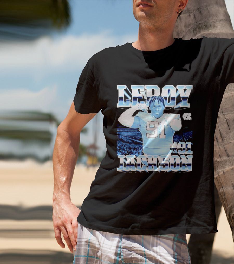 Leroy Jackson 91 North Carolina Tar Heels NCAA Football Player T-Shirt