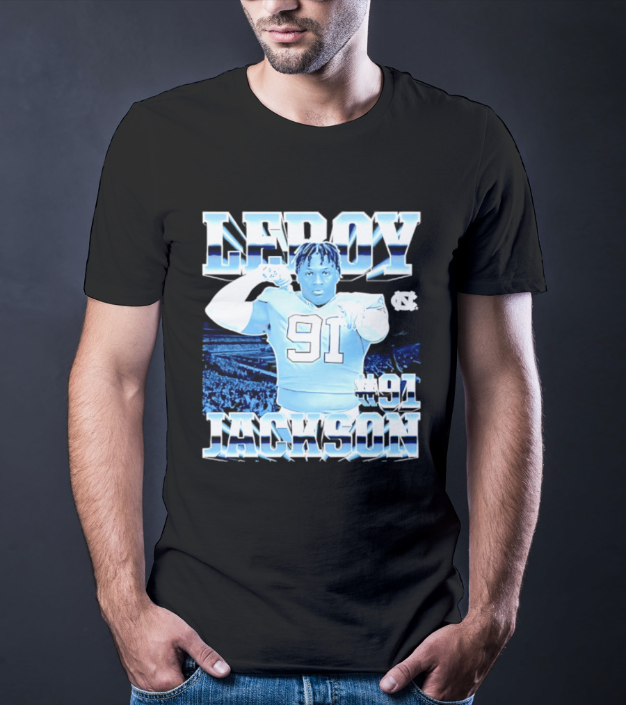 Leroy Jackson 91 North Carolina Tar Heels NCAA Football Player T-Shirt