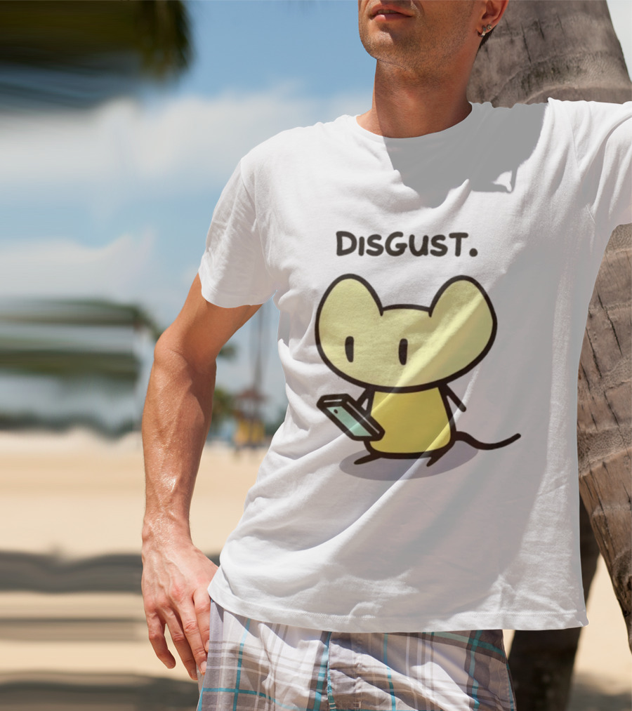 Disgust Mouse With Phone Vintage Humor T-Shirt