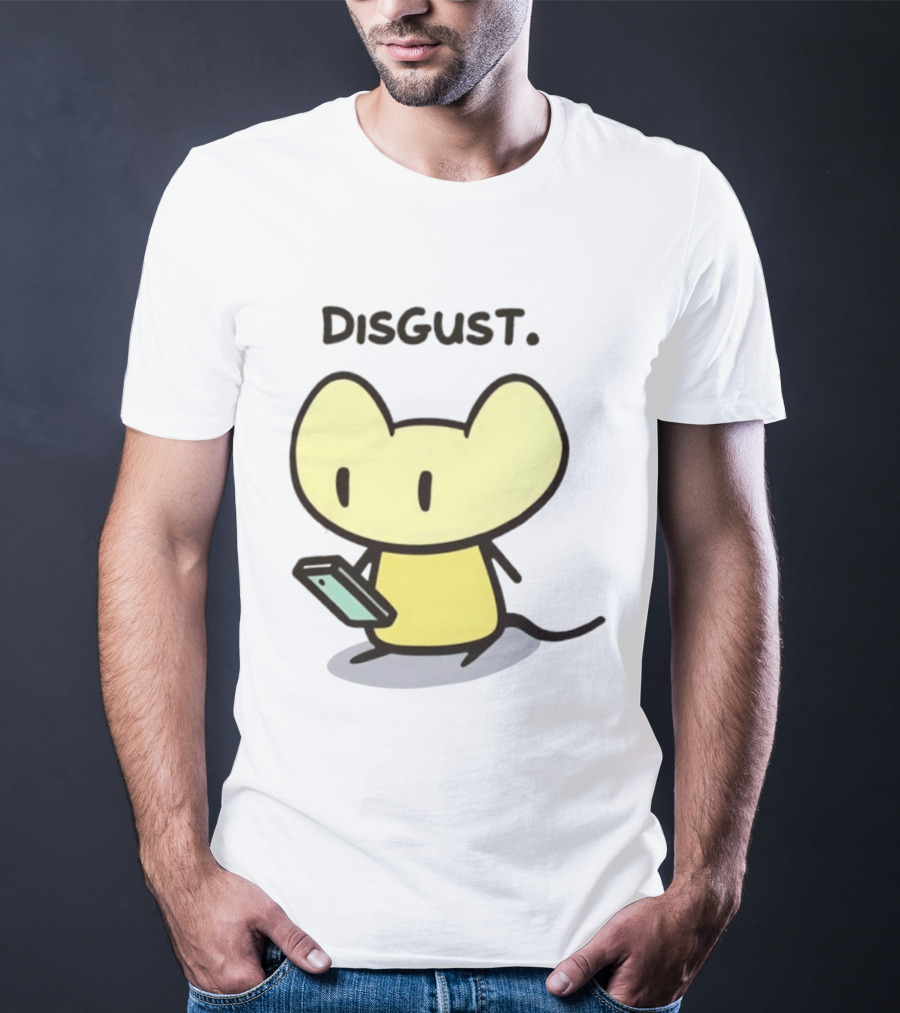 Disgust Mouse With Phone Vintage Humor T-Shirt