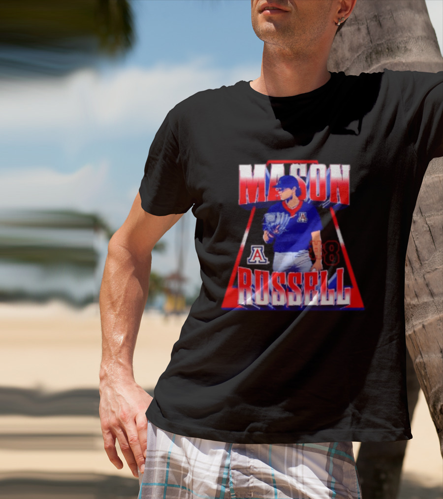 Mason Russell 8 Arizona Wildcats NCAA Baseball Player T-Shirt