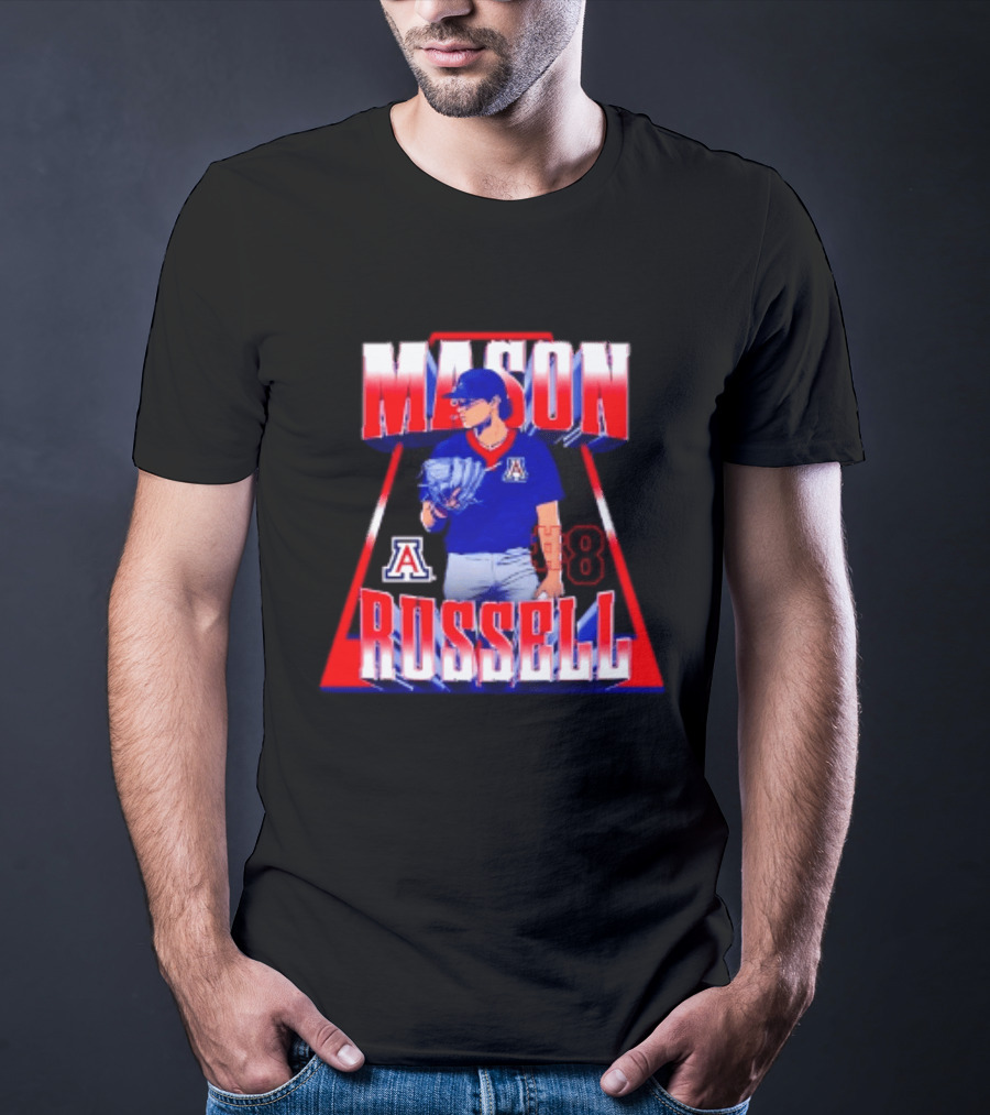 Mason Russell 8 Arizona Wildcats NCAA Baseball Player T-Shirt
