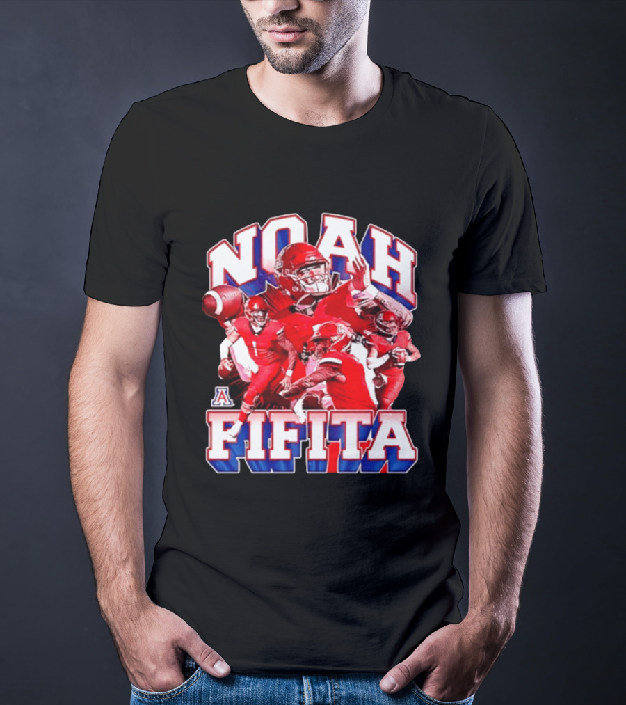 Noah Fifita 1 Arizona Wildcats NCAA Football Player Action Collage T-Shirt