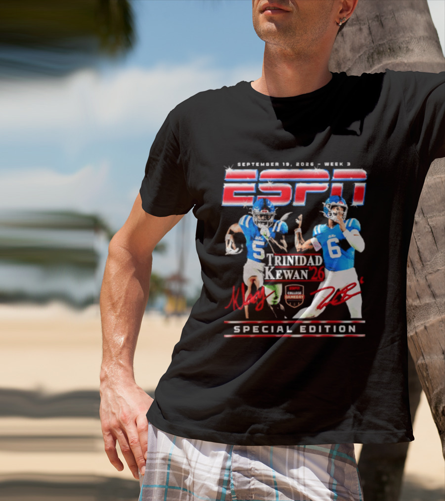 September 16 2023 ESPN Week 3 Trinidad Kewan Ole Miss Special Edition T-Shirt