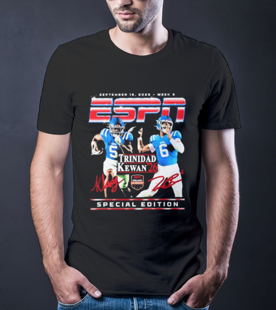 September 16 2023 ESPN Week 3 Trinidad Kewan Ole Miss Special Edition T-Shirt