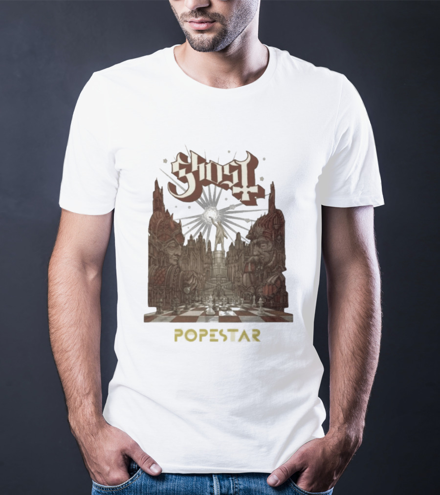 Ghost Popestar Chessboard Cathedral Gothic T-Shirt